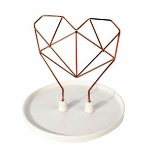 Coxet Wire Heart Ceramic Jewelry Holder